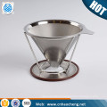 Permanent Dripper Coffee Maker With Clever Double Layer Fine Mesh Reusable Pour Over Filter Cone For Large Single Serve Cup